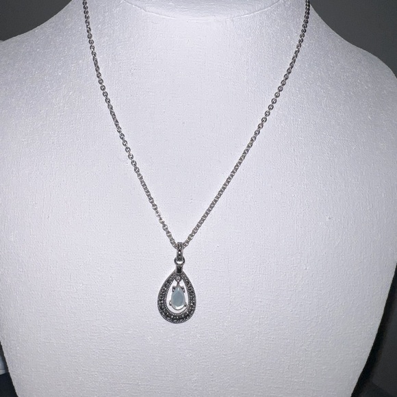 Judith Jack Jewelry - NWT Judith Jack Moonstone and Marcasite Sterling Silver Necklace. 🤍